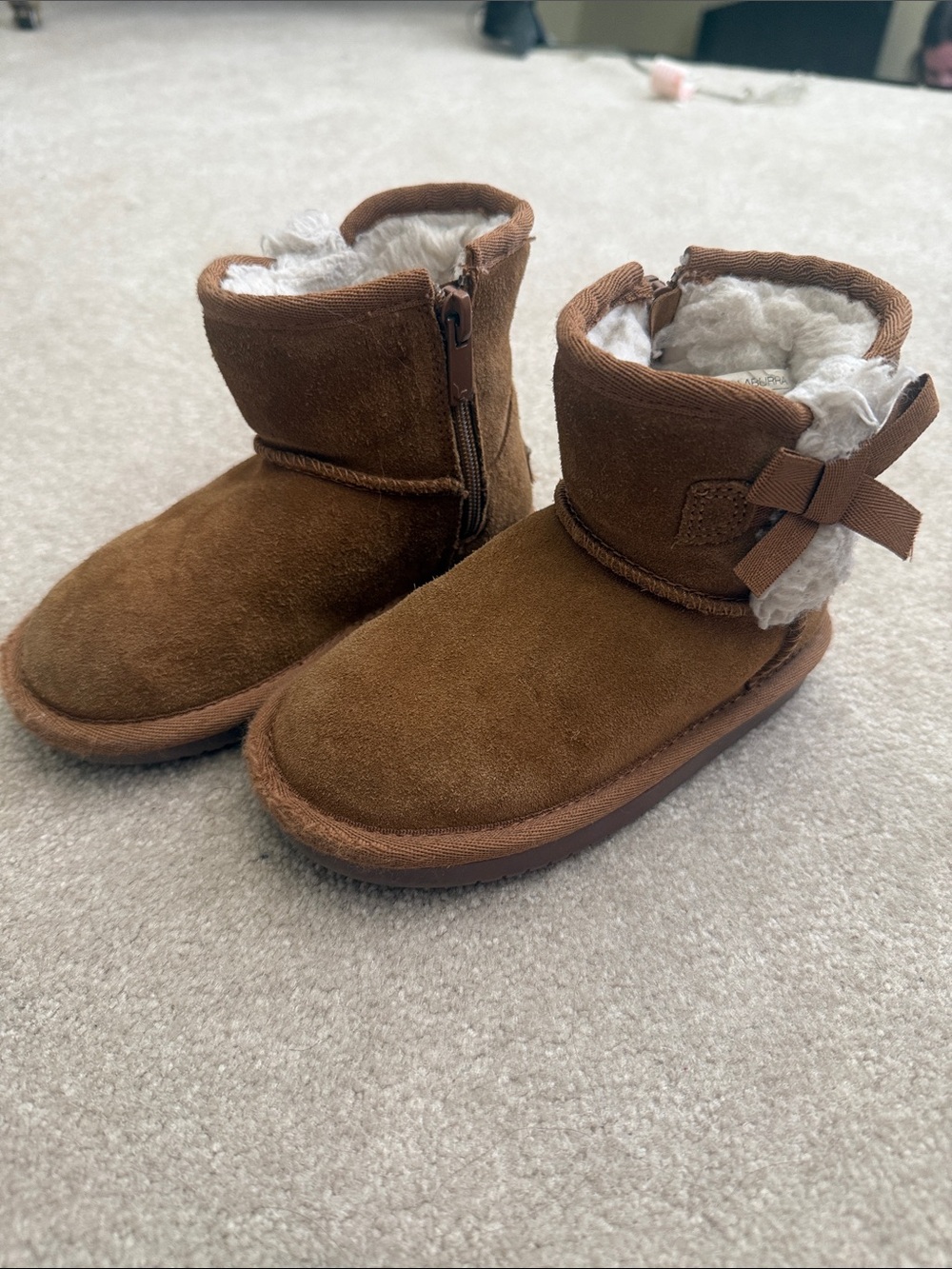 Koolaburra Chestnut Suede Shearling Ankle Boots